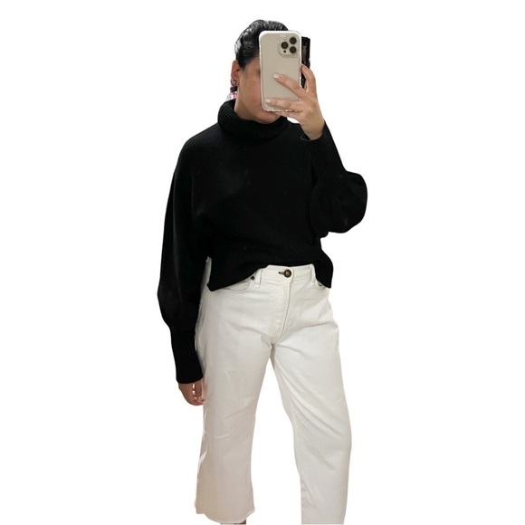 MARISSA WEBB High Low Knit Turtleneck Sweater Black Sz M - Picture 5 of 7